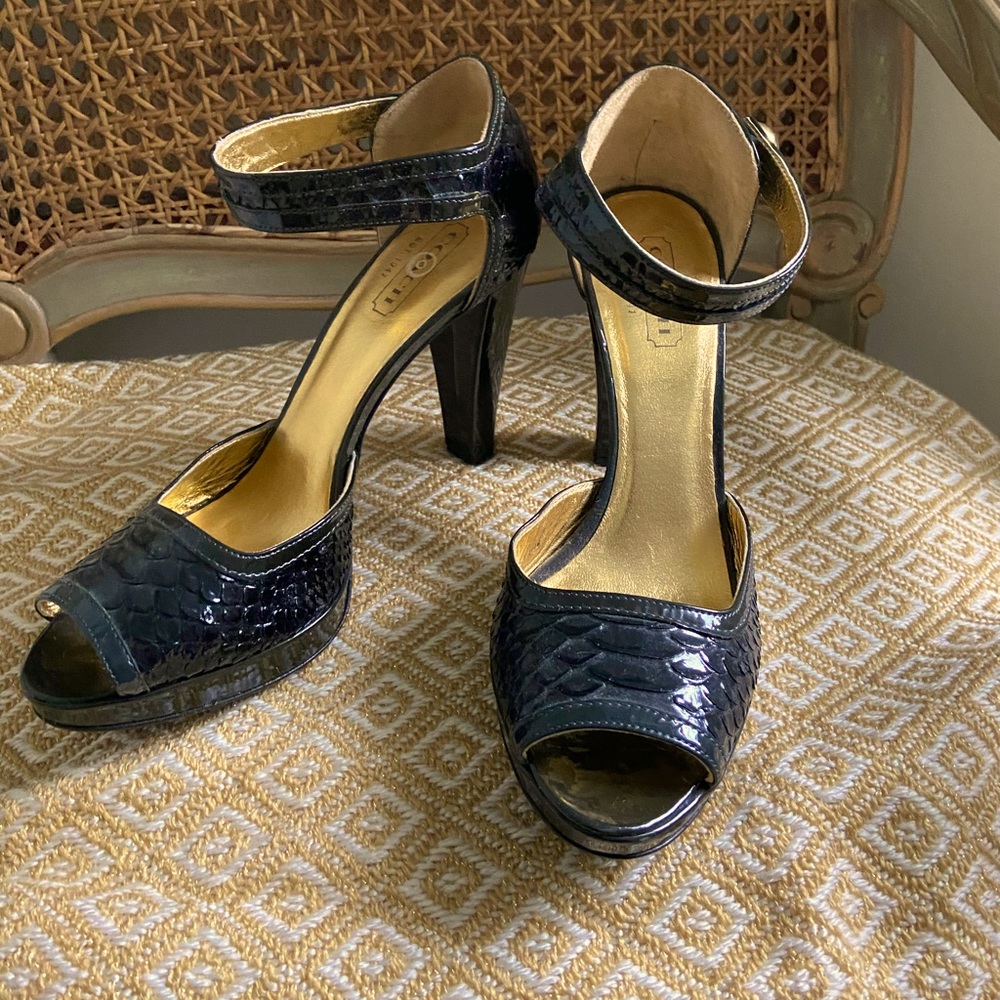 Stunning Coach Snakeskin Platform Heels